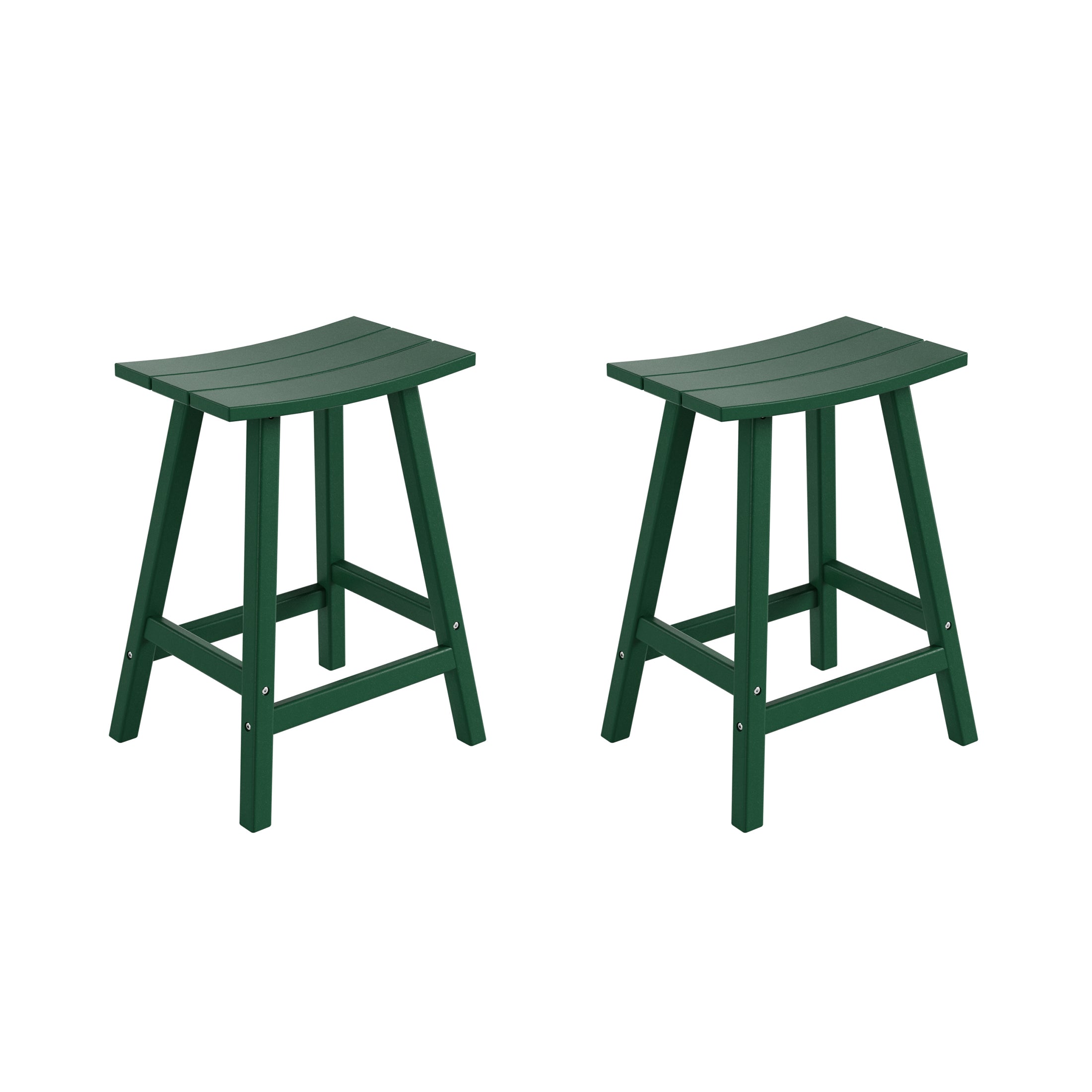 Malibu 24" HDPE Outdoor Patio Counter Height Bar Stools (Set of 2)