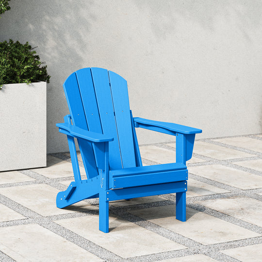 Malibu HDPE Outdoor Patio Folding Poly Adirondack Chair