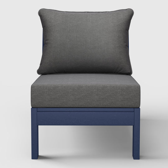 Avalon Outdoor HDPE Deep Seating Modular Armless Patio Chair with Patio Cushions