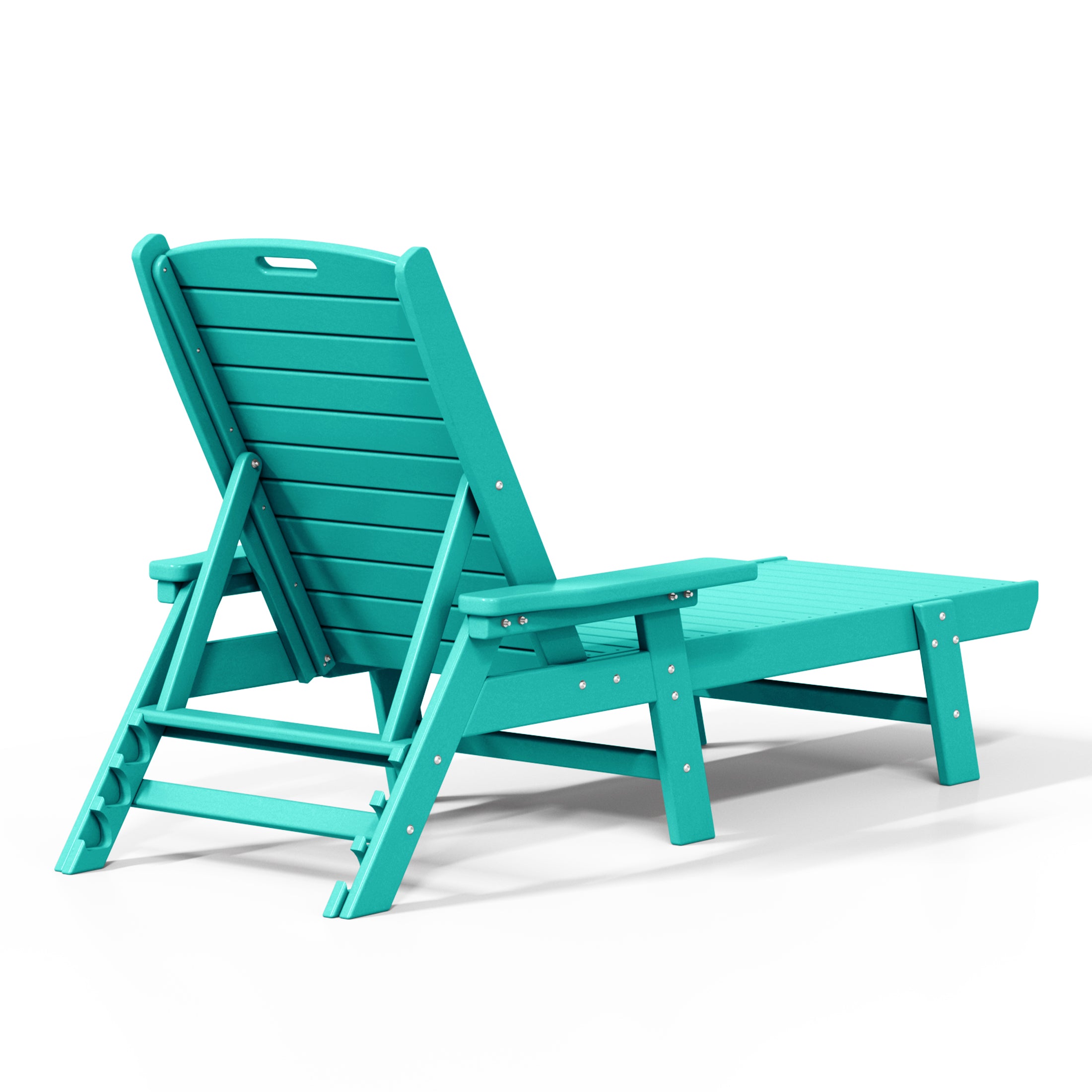 Malibu Poly Reclining Chaise Lounge Set With Table
