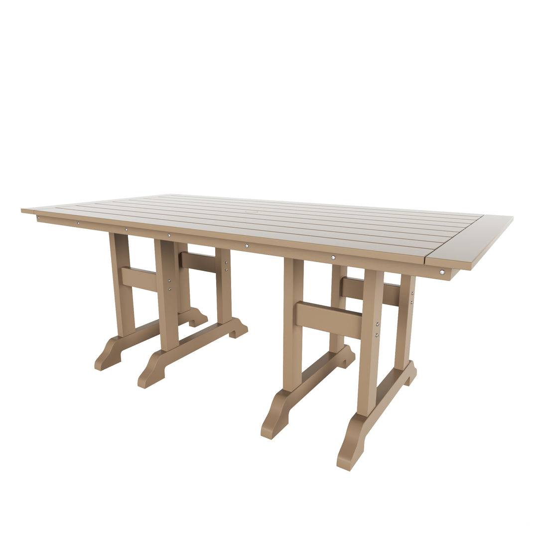 Malibu 6-Piece HDPE Outdoor Rectangle Dining Patio Table and Chairs Set