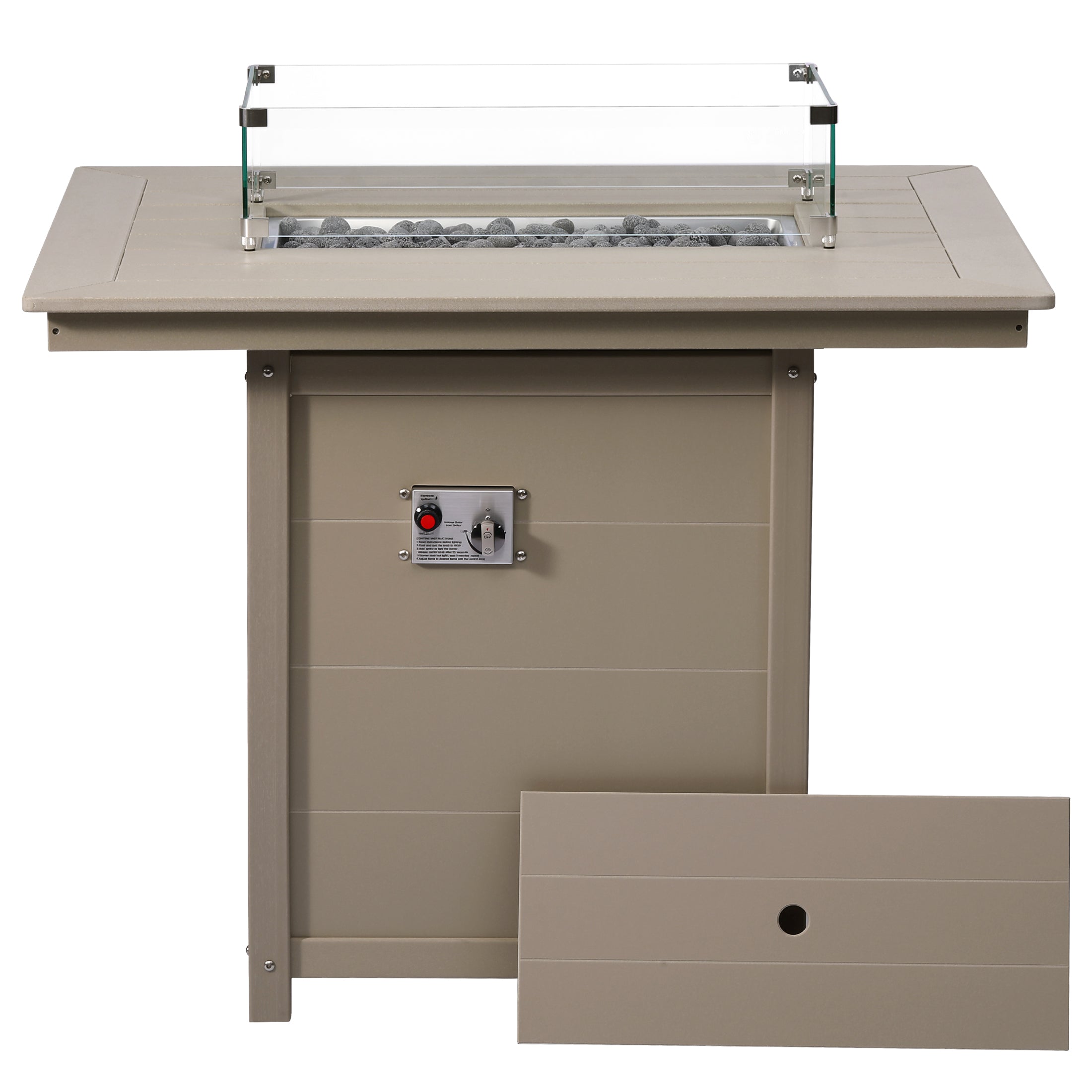 Helios 46" Modern Outdoor Patio Gas Propane Rectangle Fire Pit Table
