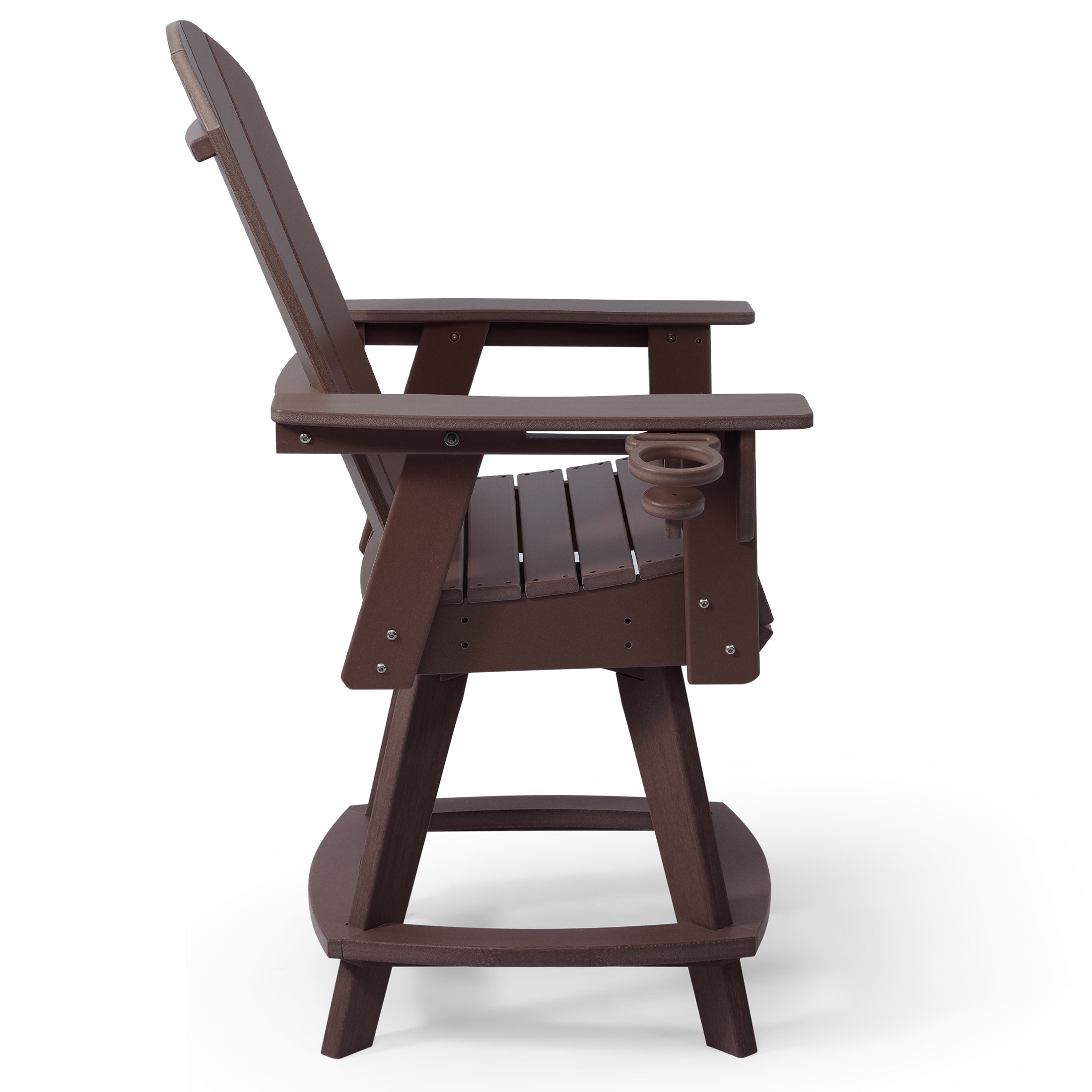 Malibu Outdoor HDPE Adirondack Swivel Counter Height Bar Chair With Cup Holder