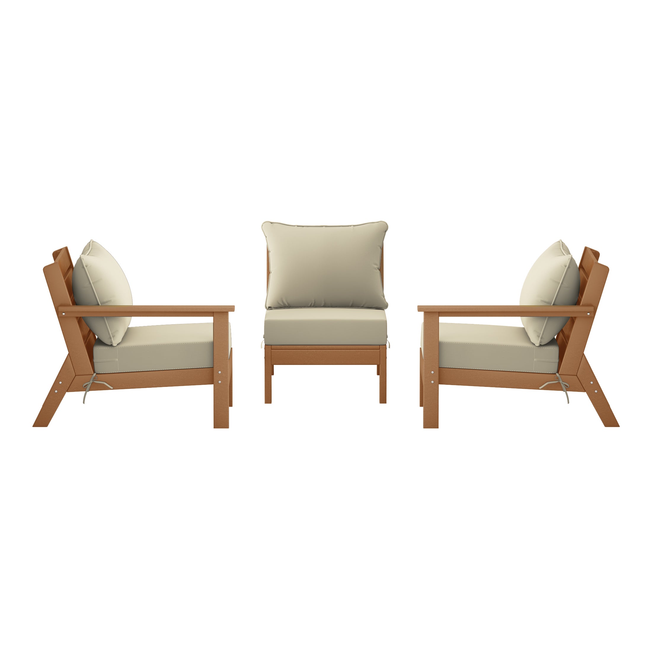 Avalon Outdoor Patio HDPE Sectional Sofa with Patio Cushions