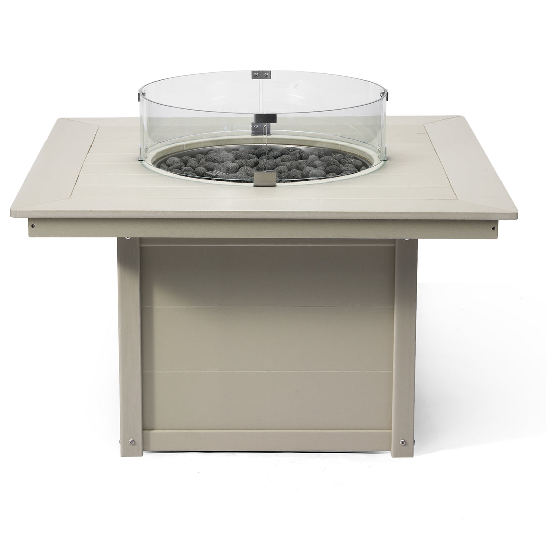 Helios 42" Modern Outdoor Patio Propane Square Fire Pit Table