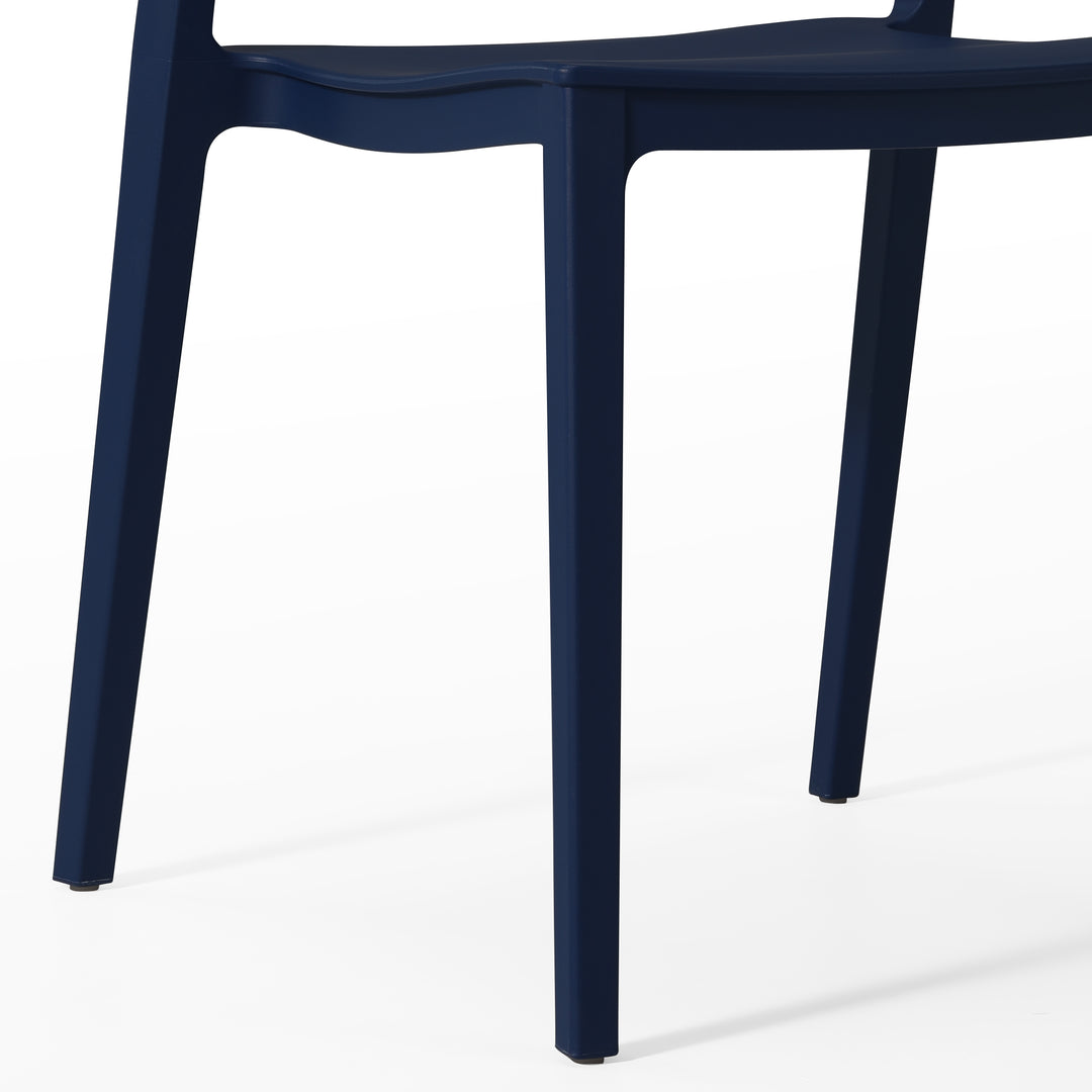 Playa Outdoor Modern Stackable Plastic Patio Bistro Dining Side Chairs (Set of 2)