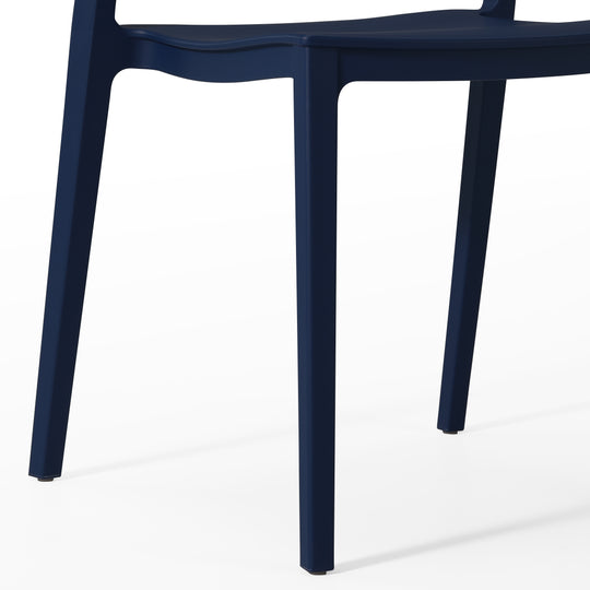 Playa Outdoor Modern Stackable Plastic Patio Bistro Dining Side Chairs (Set of 2)