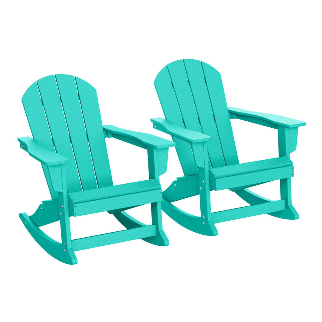 Malibu 2 piece set Outdoor / Patio Poly Adirondack rocking chairs ( 2 seater )