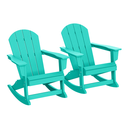 Malibu 2 piece set Outdoor / Patio Poly Adirondack rocking chairs ( 2 seater )