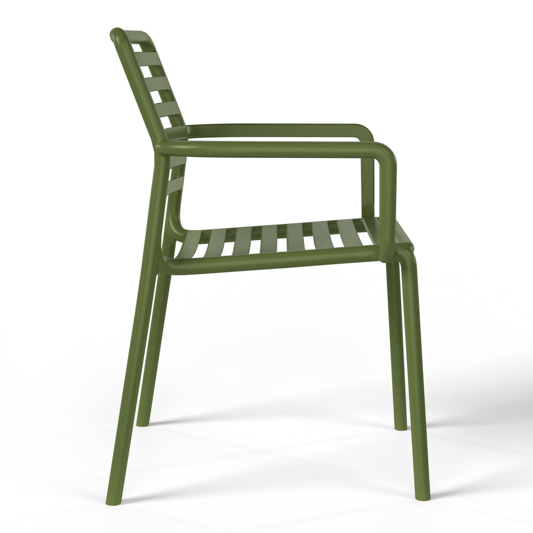 Playa Outdoor Stackable Polypropylene Plastic Resin Dining Armchairs (Set of 4)