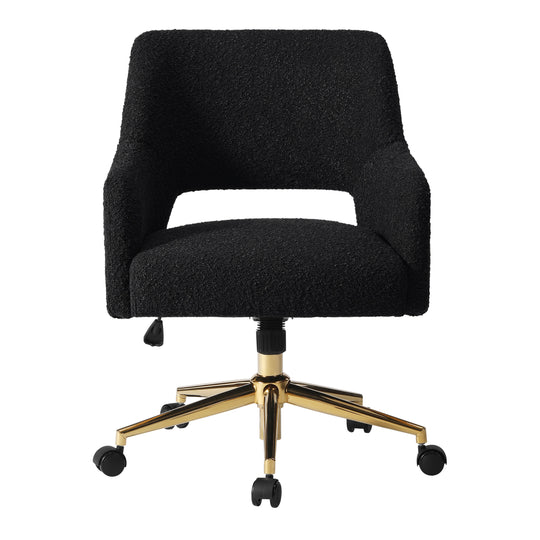 Genevieve Mid-Century Modern Swivel Office Vanity Chair with Wheels