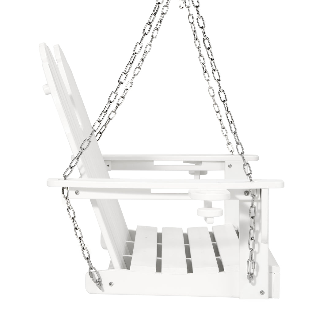 St. Augustine 4ft Outdoor HDPE Poly Farmhouse Hanging Porch Swing With Cup Holders