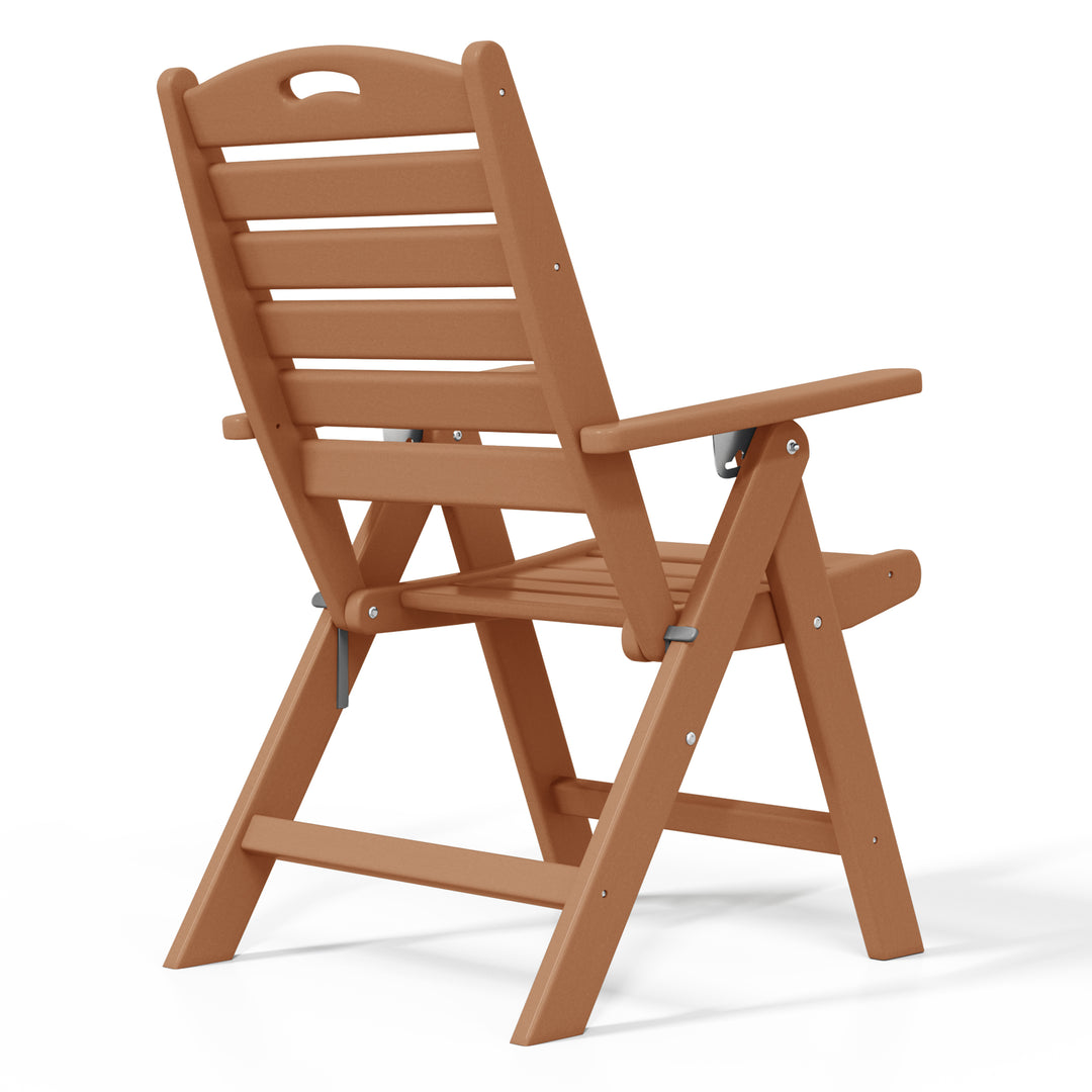 Malibu HDPE Adjustable Highback Folding Patio Dining Chair
