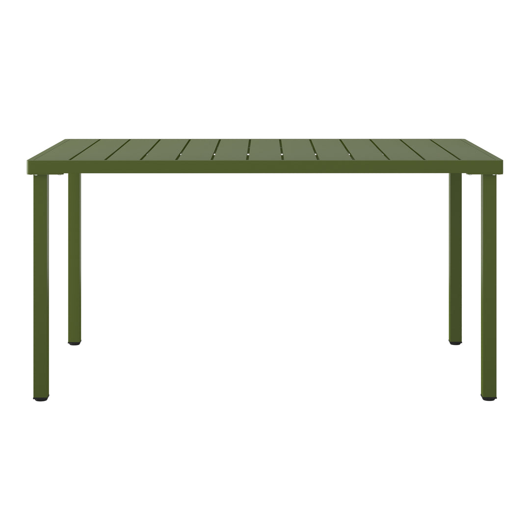 Playa 59" Iron Metal Outdoor Rectangular Patio Dining Table For 6