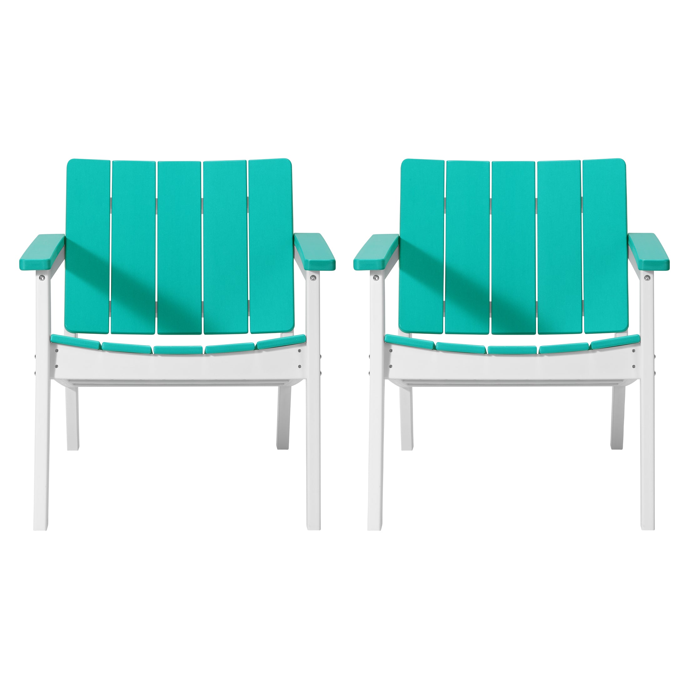Pacifica Outdoor HDPE Modern Patio Club Armchairs (Set of 2)