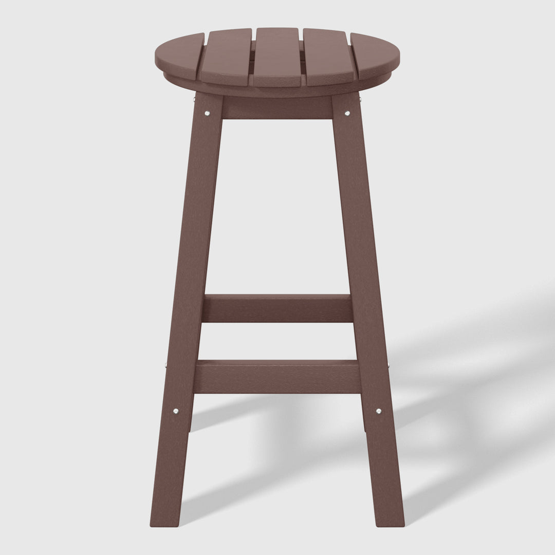Malibu 24" HDPE Outdoor Patio Round Counter Height Bar Stool