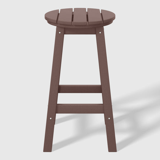 Malibu 24" HDPE Outdoor Patio Round Counter Height Bar Stool (Set of 3)