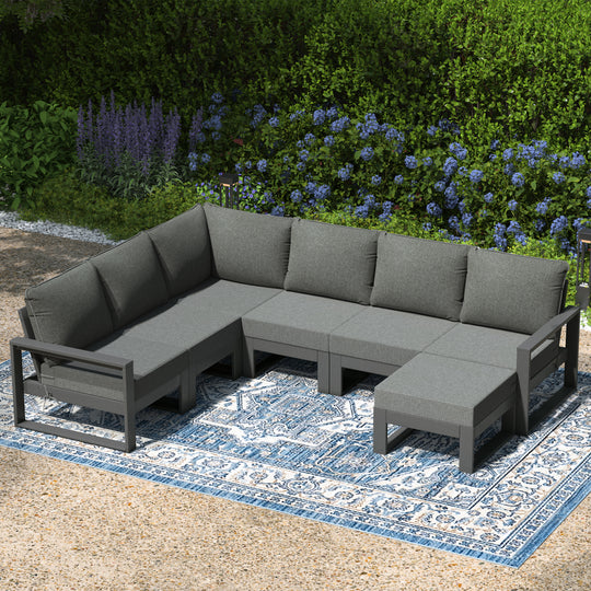 Montara 7-Piece Outdoor Modular L-Shaped Corner Patio Sectional Sofa Set