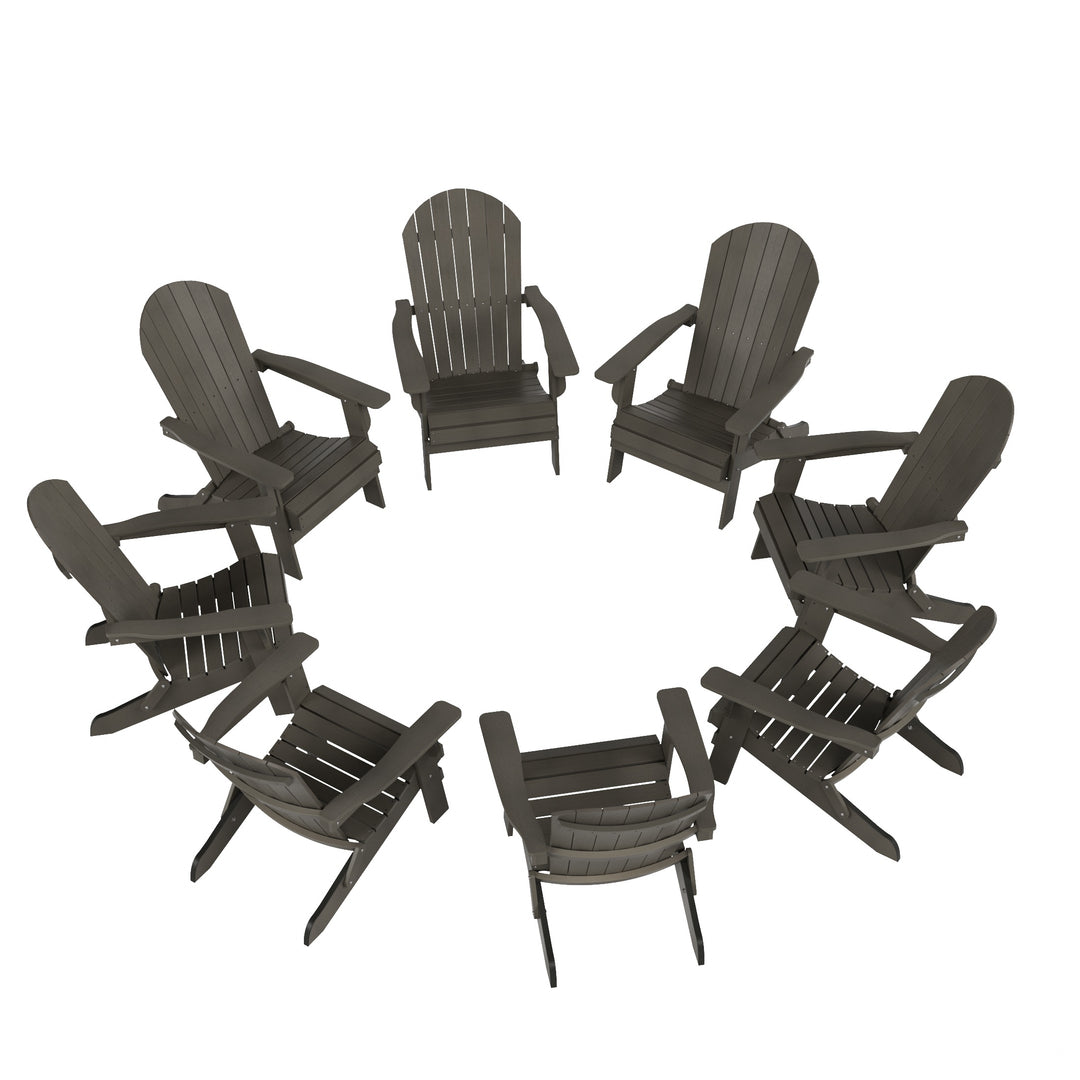 Tuscany HIPS Outdoor Folding Adirondack Chair (Set of 8)