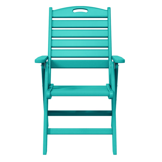 Malibu HDPE Adjustable Highback Folding Patio Dining Chair