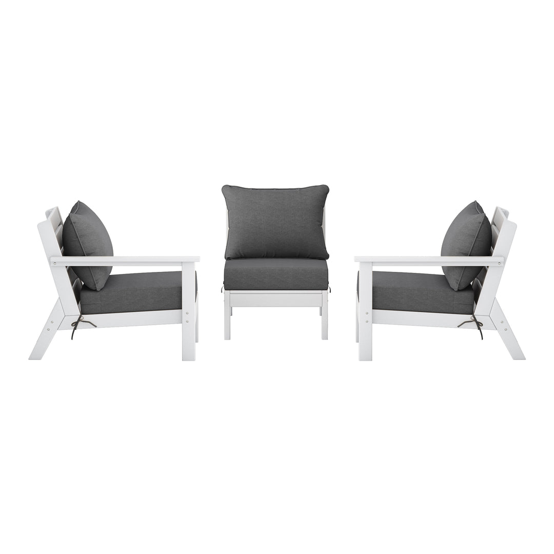 Avalon Outdoor Patio HDPE Sectional Sofa with Patio Cushions