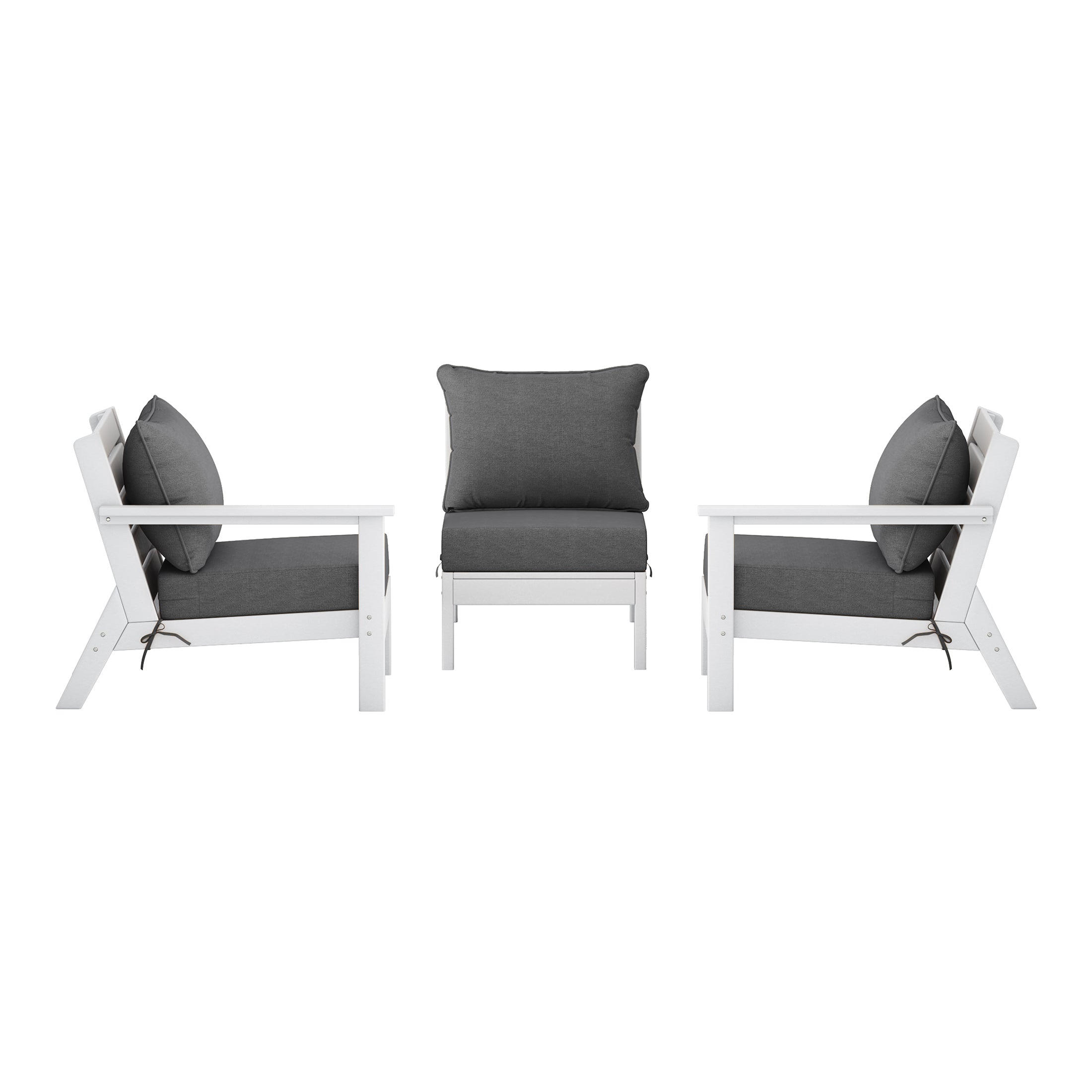 Avalon Outdoor Patio HDPE Sectional Sofa with Patio Cushions