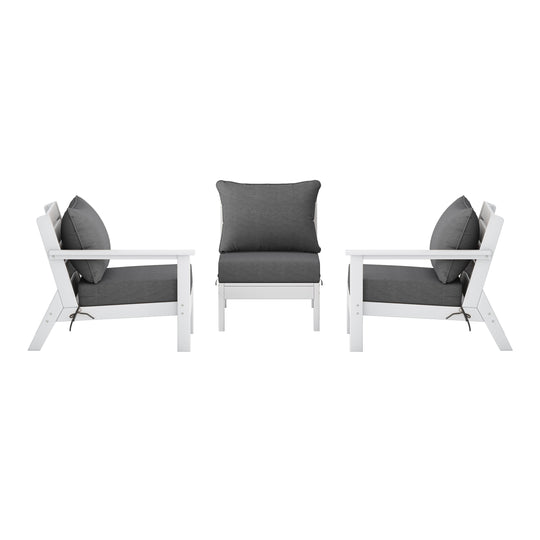 Avalon Outdoor Patio HDPE Sectional Sofa with Patio Cushions