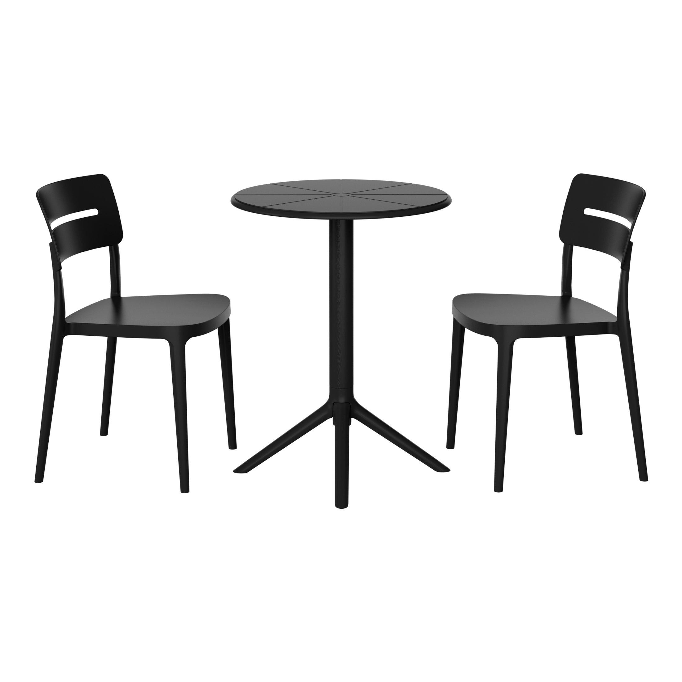 Playa 3-Piece Outdoor Resin Patio Bistro Set with Stackable Patio Dining Chairs