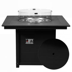 Helios Modern Outdoor Patio Propane 42" Square Fire Pit Table