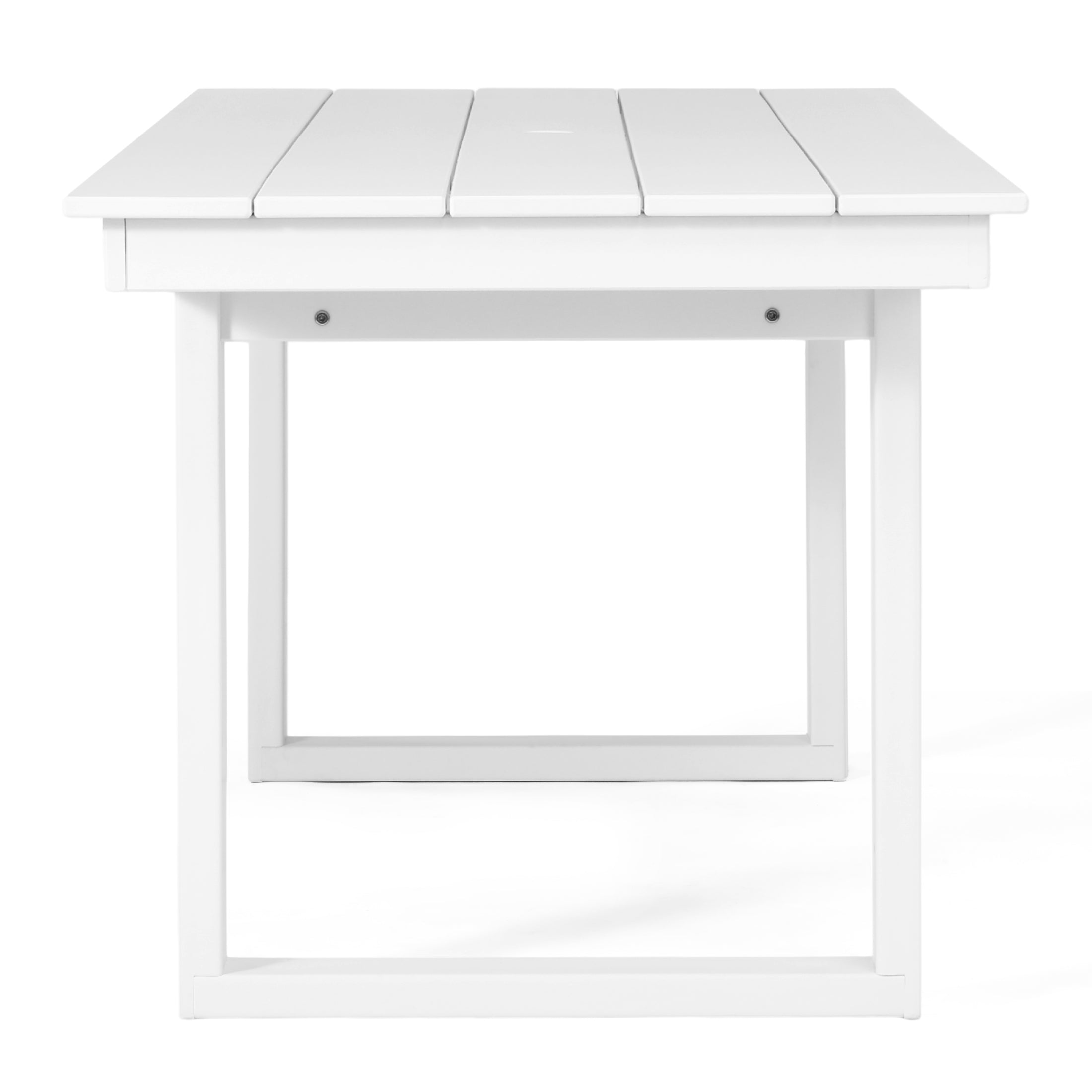 Paloma 68" Outdoor HDPE Modern Rectangular Patio Dining Table With Umbrella Hole