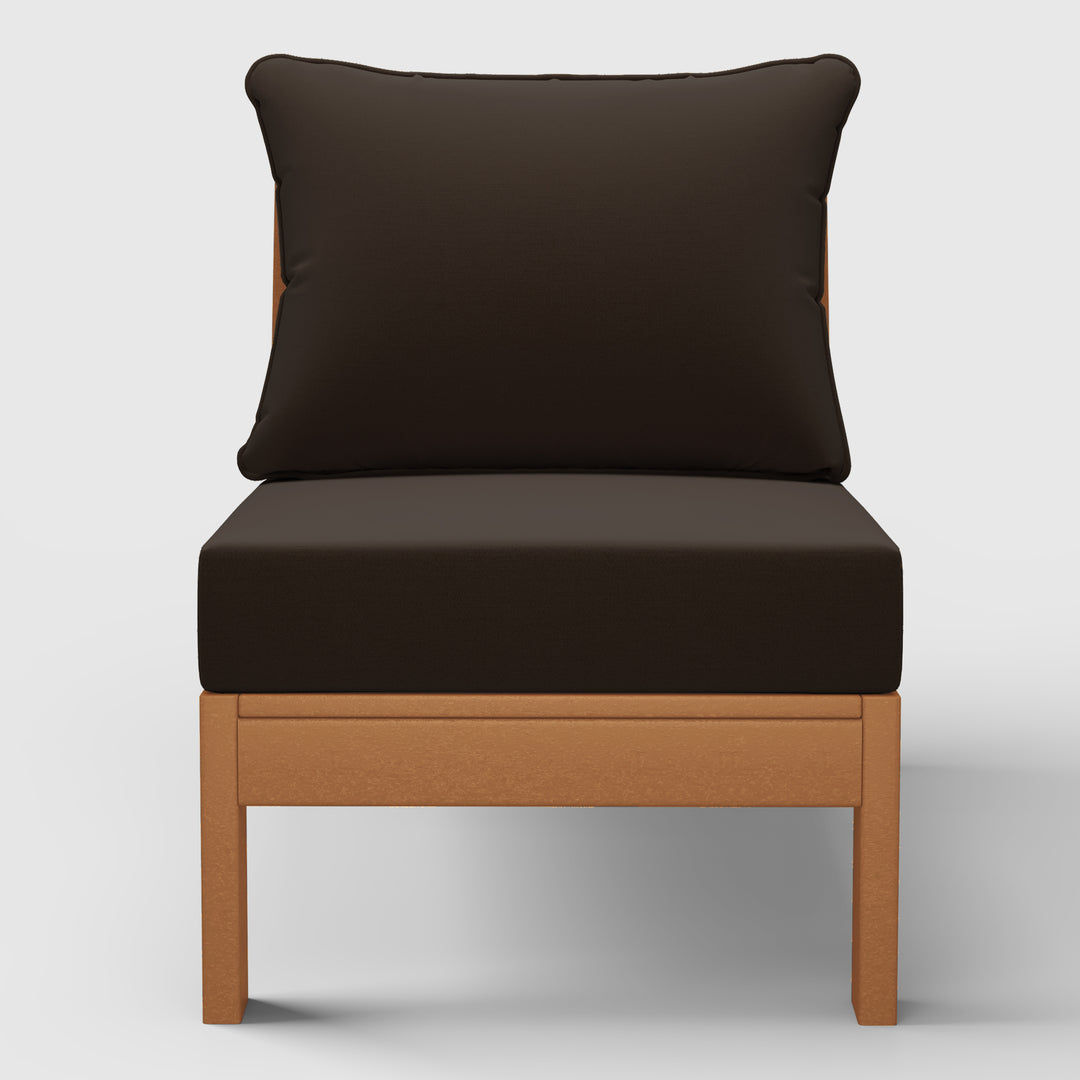 Avalon Outdoor HDPE Deep Seating Modular Armless Patio Chair with Patio Cushions