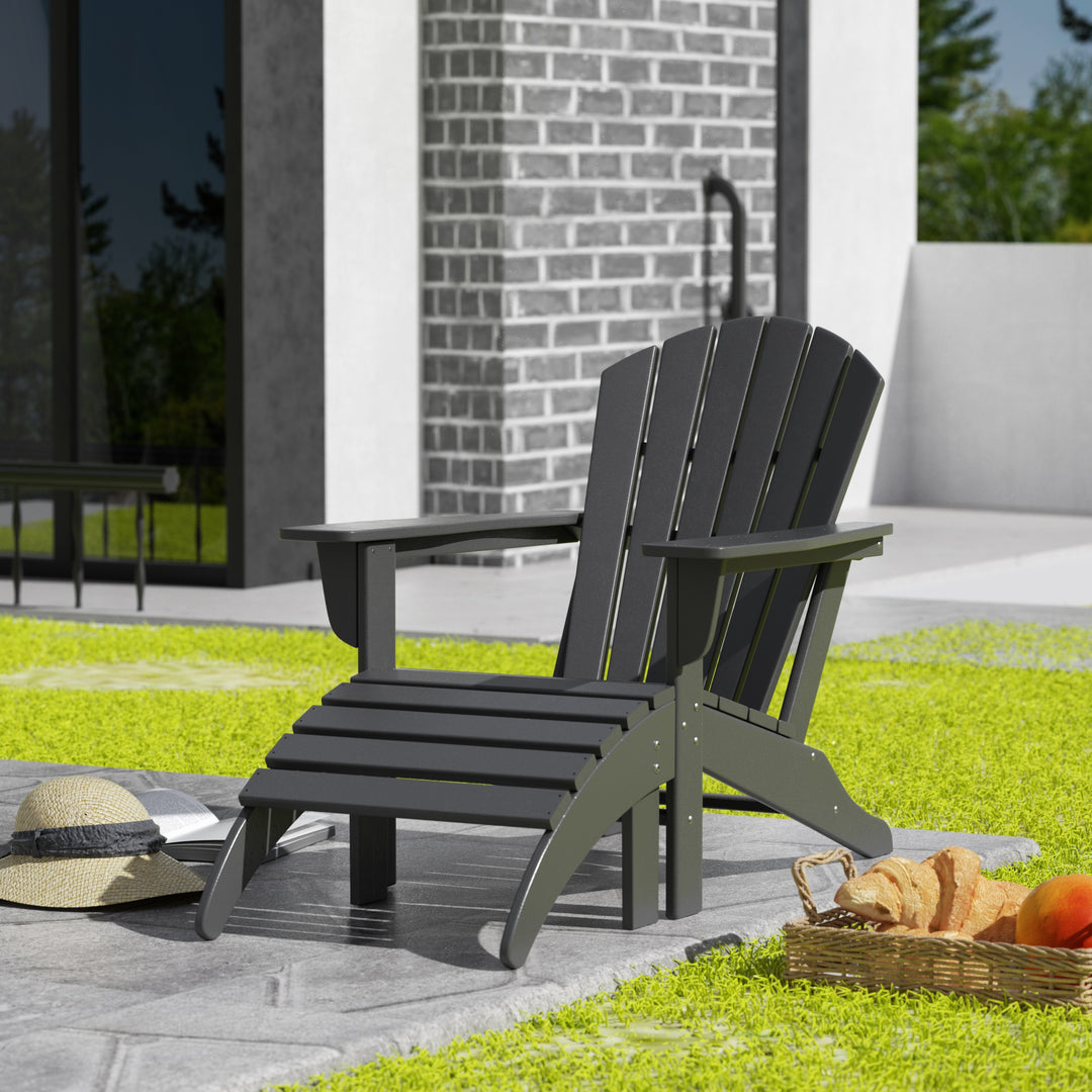 Dylan Outdoor Adirondack Chair With Ottoman 2-Piece Set