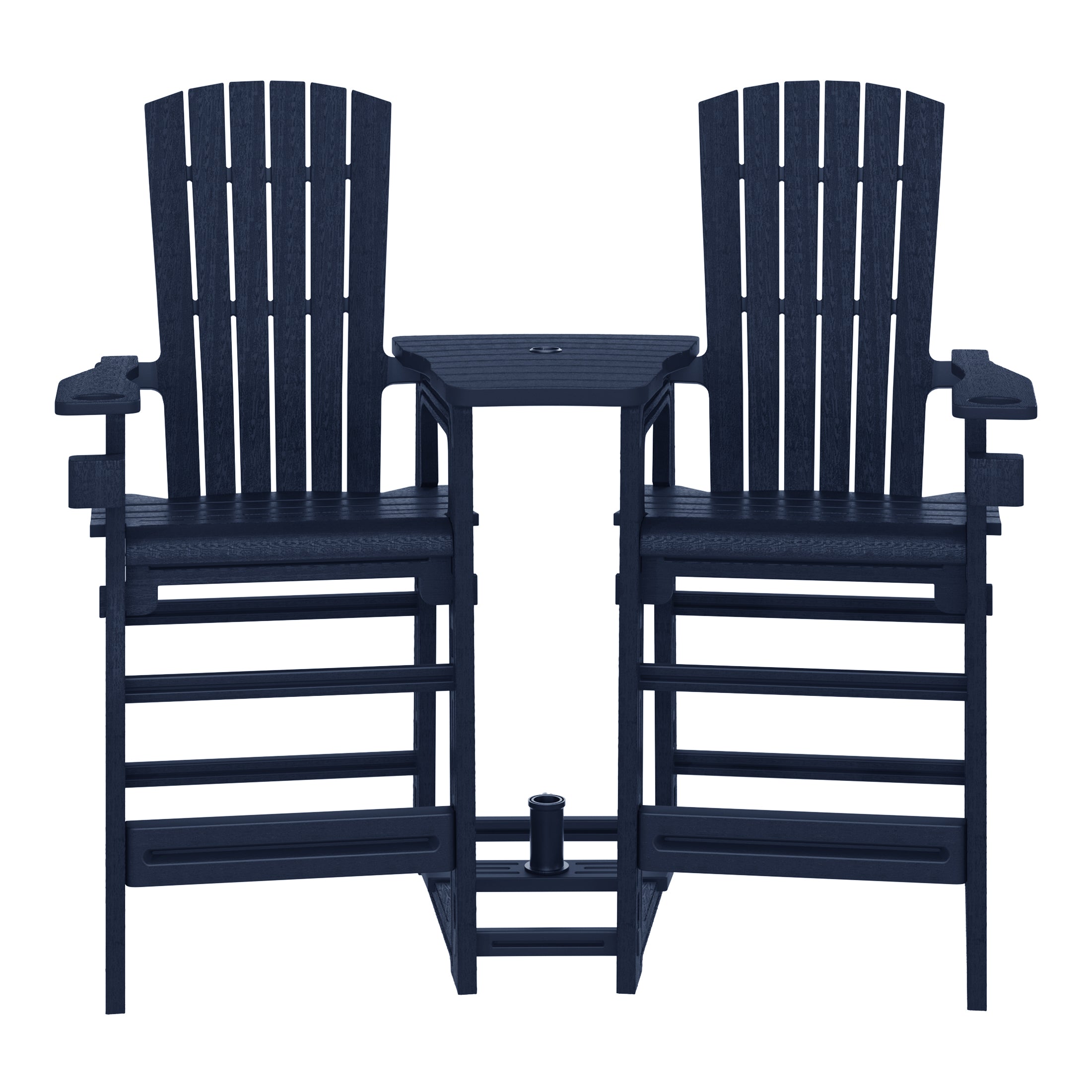 Azura Outdoor Tall Adirondack Chairs With Connecting Table Tray (Set of 2)