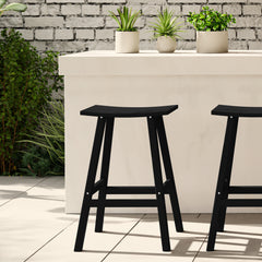 Malibu 29 inch bar height bar stool in Black styled outdoors