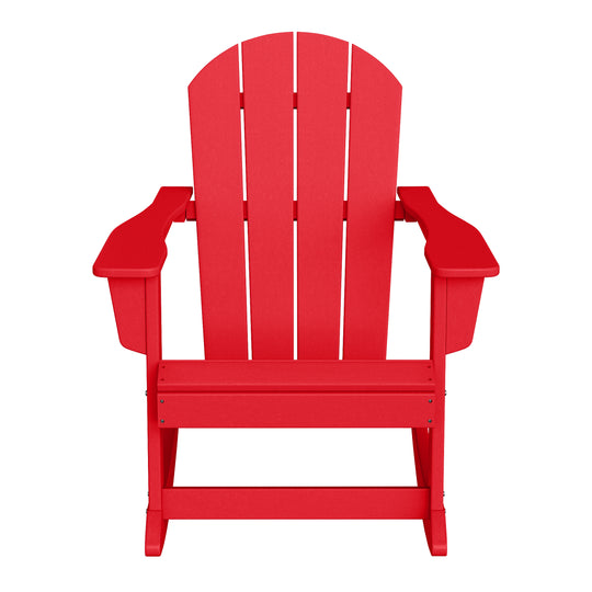 Malibu 3-Piece set Outdoor / Patio Poly Adirondack rocking chairs with a side table ( 2 seater )