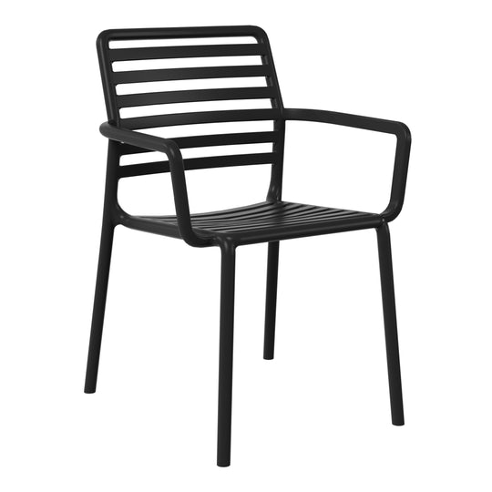 Playa Outdoor Stackable Polypropylene Plastic Resin Dining Armchairs (Set of 4)