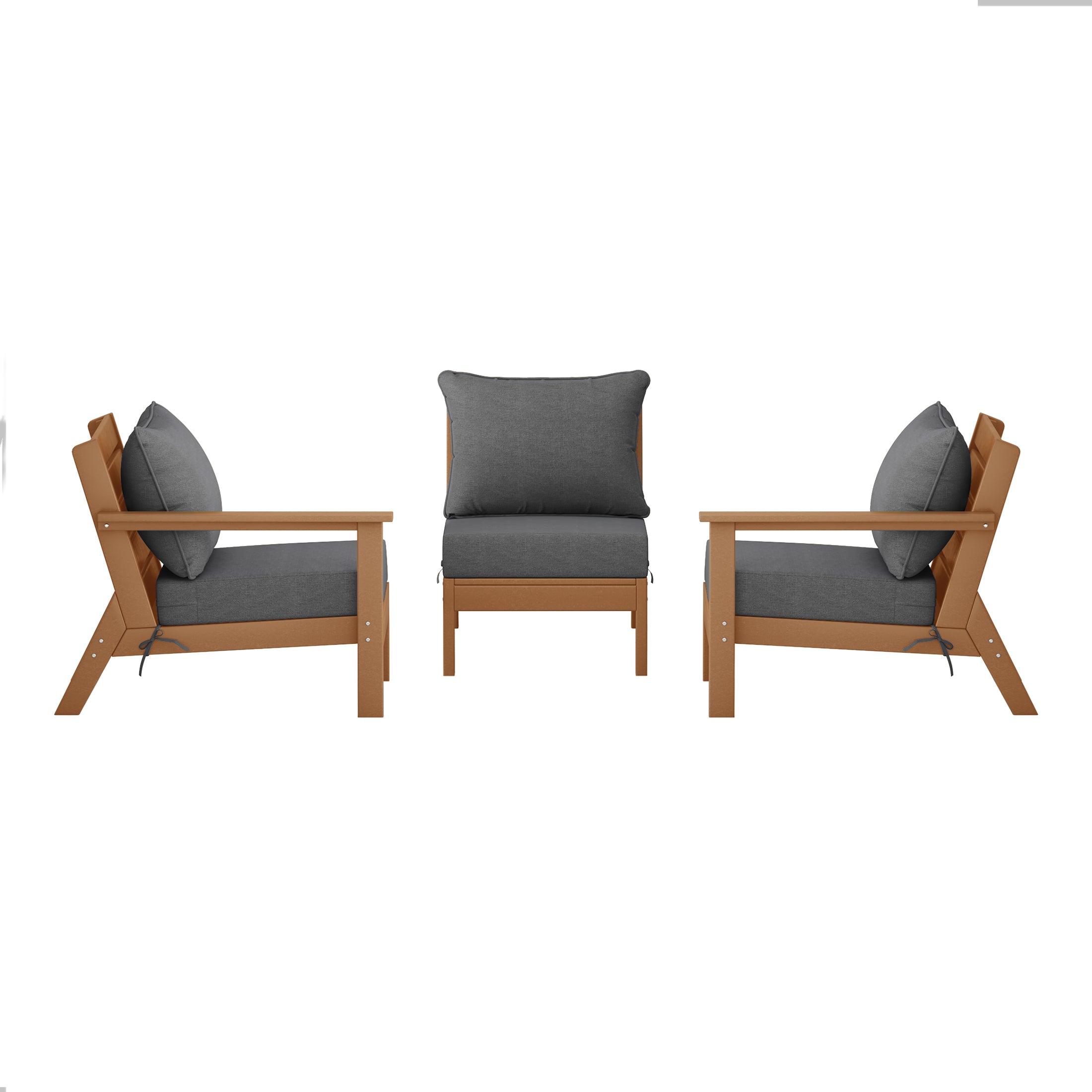 Avalon Outdoor Patio HDPE Sectional Sofa with Patio Cushions