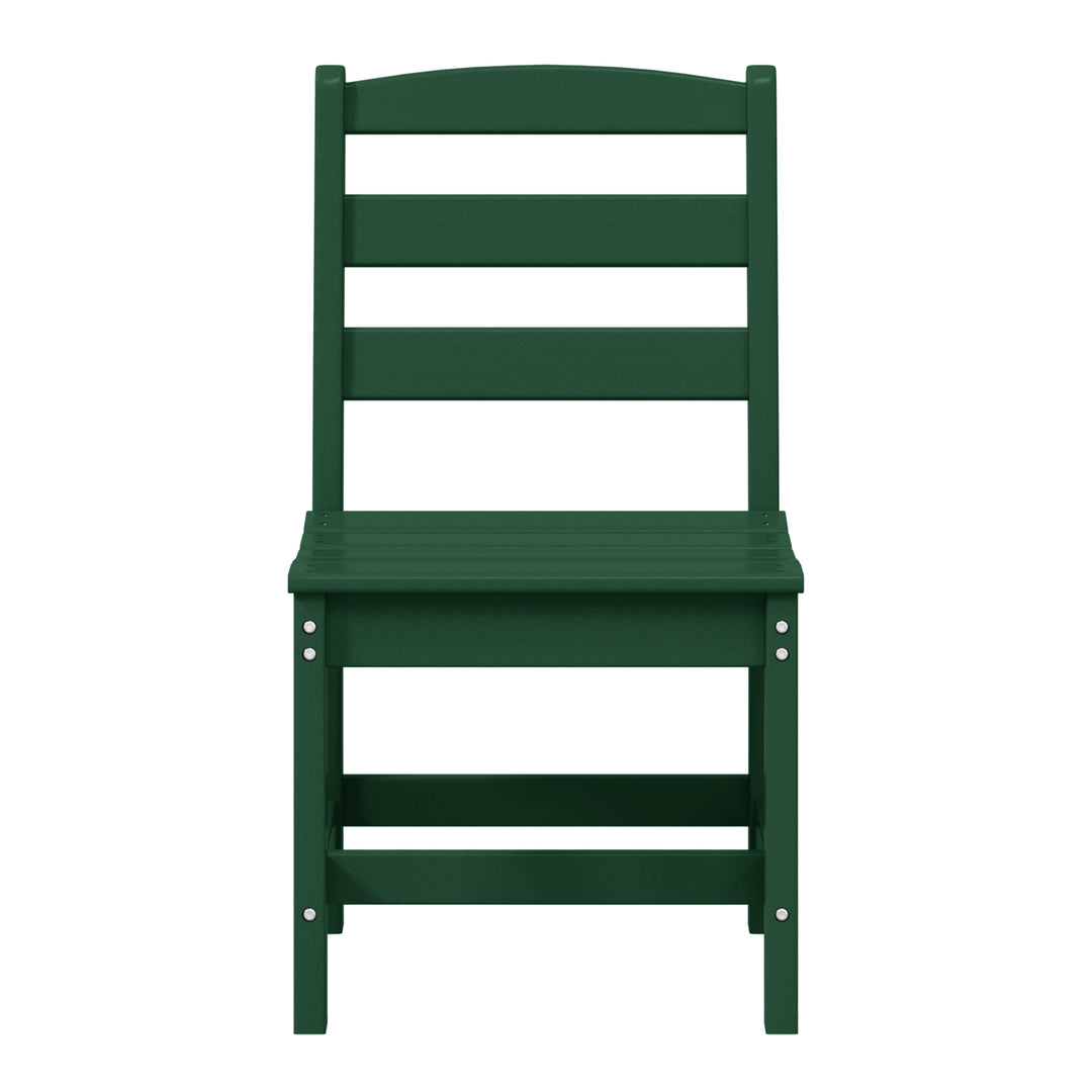 Ashore Outdoor HDPE Patio Classic Armless Dining Side Chair