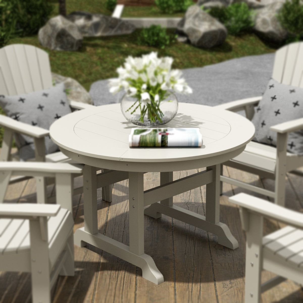 Malibu 47" Outdoor Patio Round Dining Table