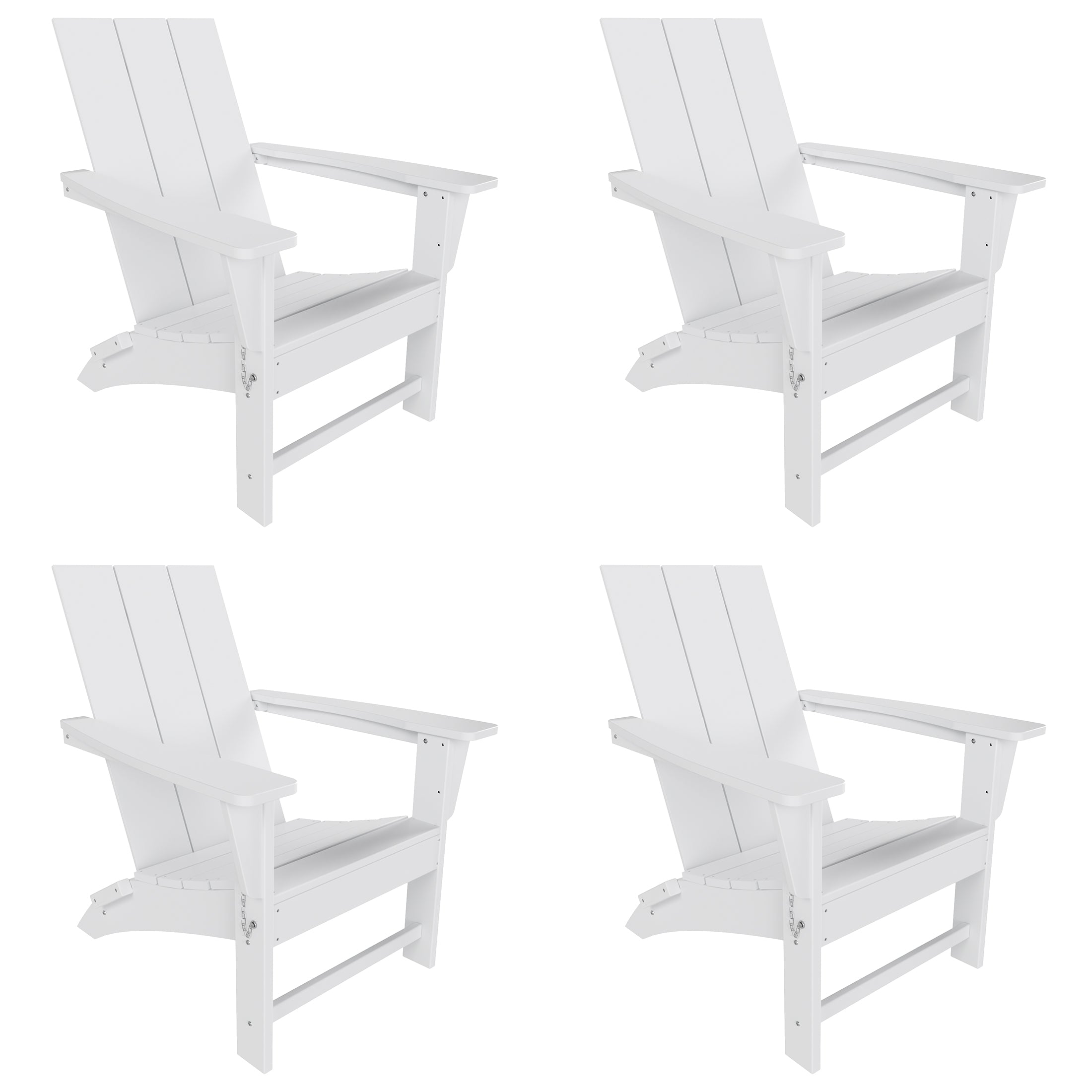 Ashore Modern Outdoor Folding Adirondack Chair (Set of 4)