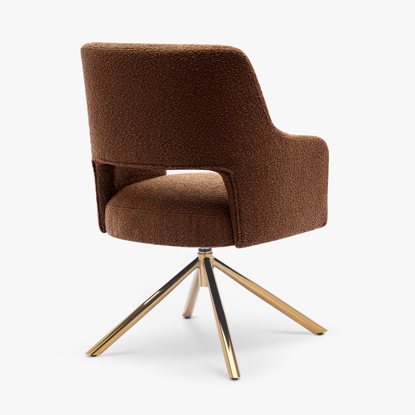 Genevieve Mid-Century Modern Wide Boucle Swivel Vanity Chair