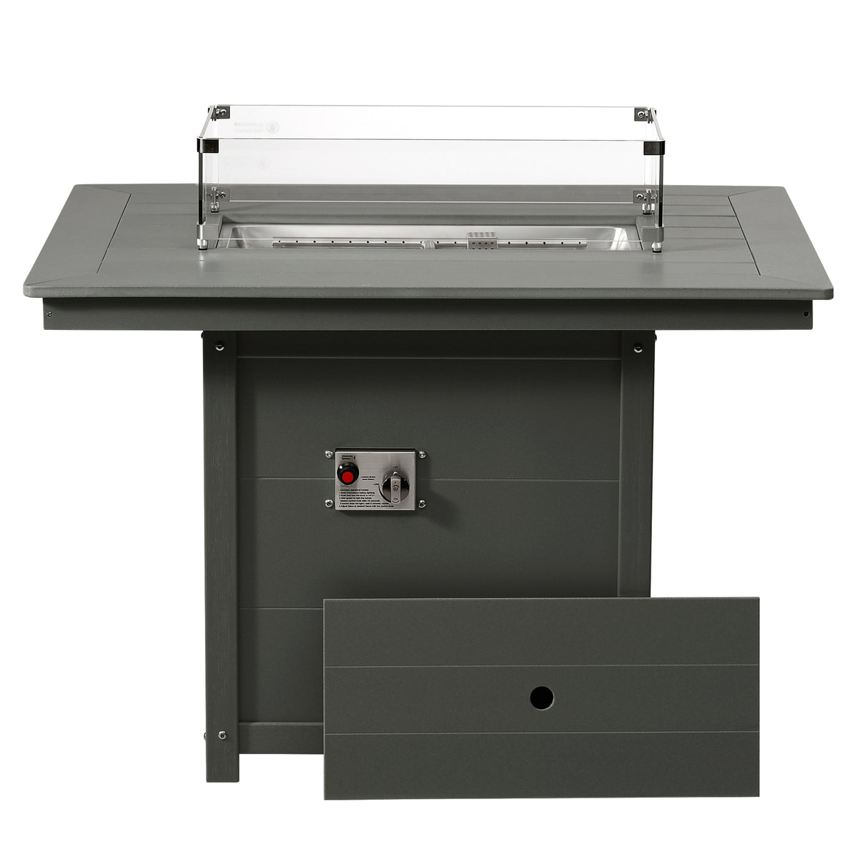Helios 46" Modern Outdoor Patio Gas Propane Rectangular Fire Pit Table