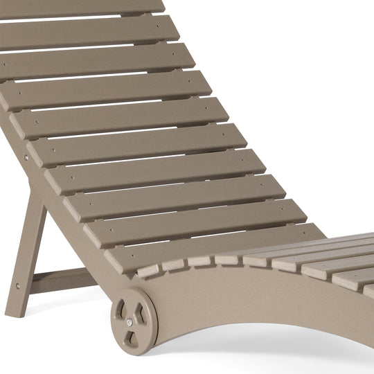 Outdoor HDPE In-Pool Patio Chaise Lounge Chair With Wheels