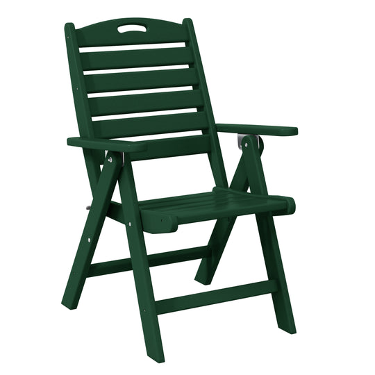 Malibu 7-Piece HDPE Rectangular Patio Dining Table Set with Foldable Chairs