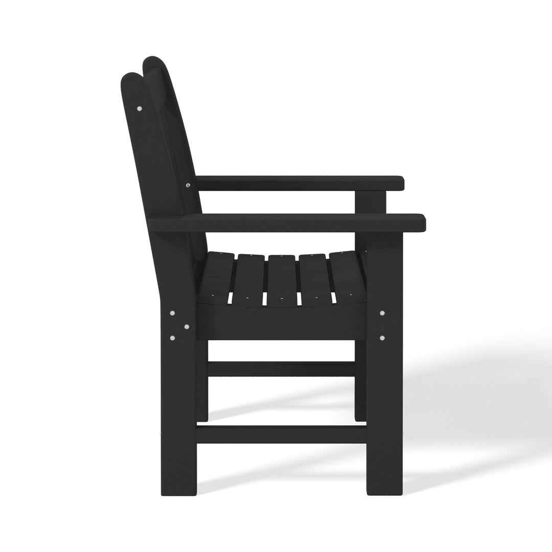 Malibu Outdoor Patio 3-Piece HDPE Adirondack Garden Chairs with Square Adirondack Side Table Set