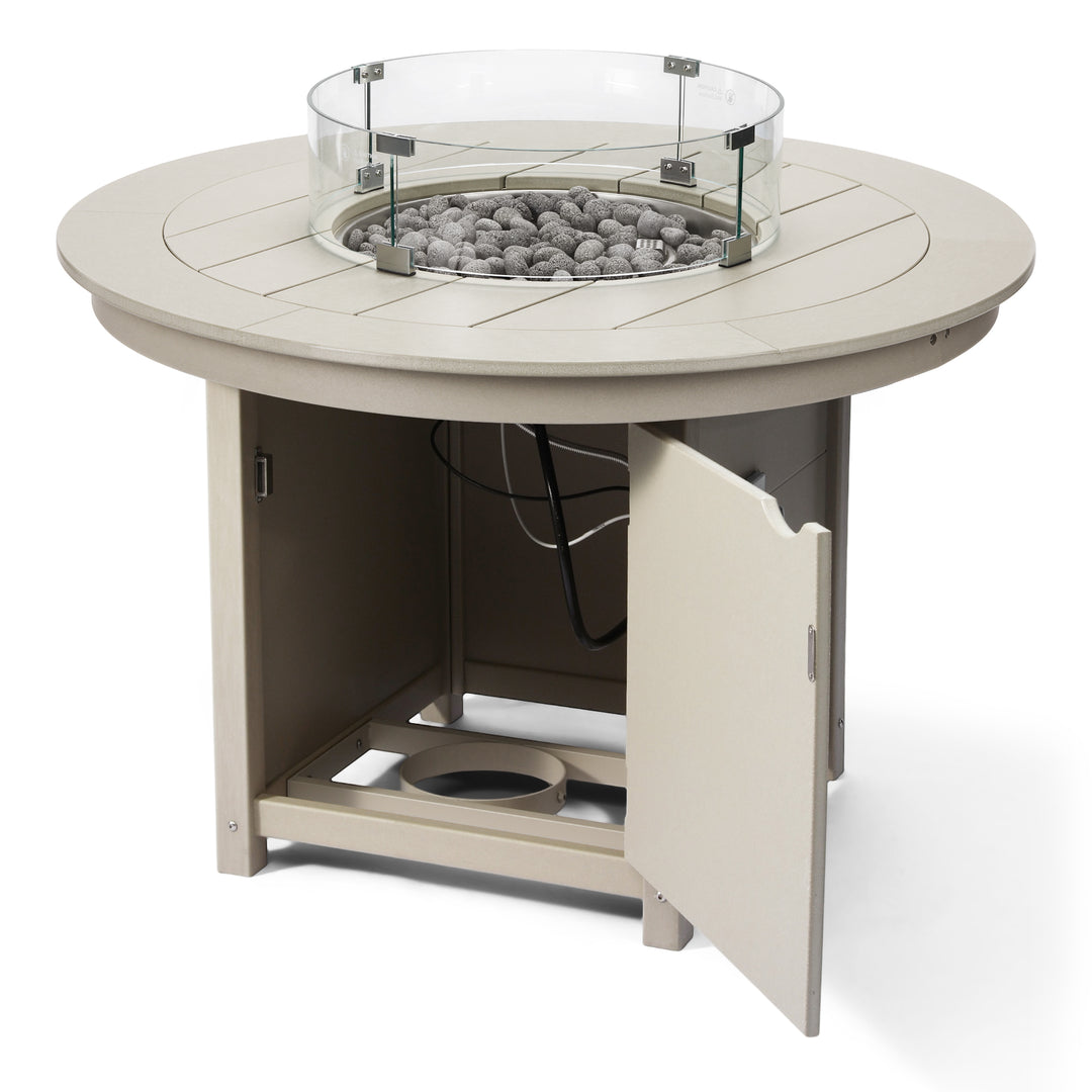 Helios 47" Modern Outdoor Patio Propane Gas Round Fire Pit Table