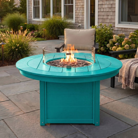Helios 47" Modern Outdoor 55,000 BTU Patio Propane Round Fire Pit Table