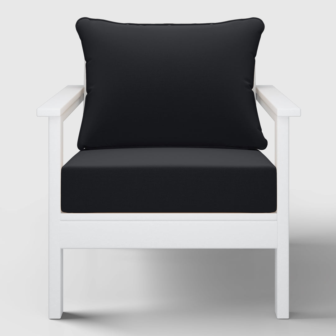 Avalon Outdoor Modern HDPE Patio Club Chairs with Deep Seat Cushions (Set of 2)