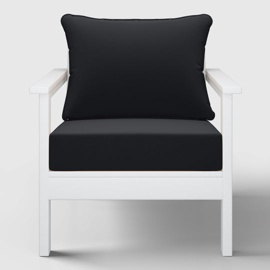 Avalon Outdoor Modern HDPE Patio Club Chairs with Deep Seat Cushions (Set of 2)