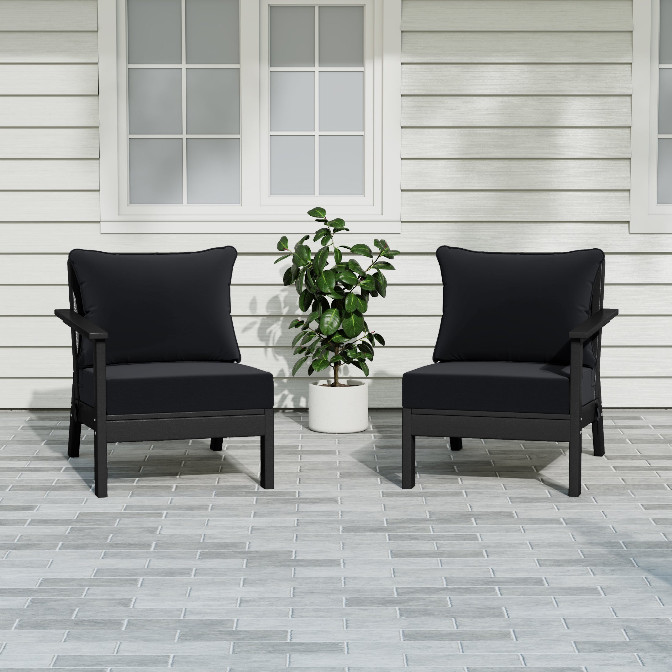 Avalon Outdoor Patio HDPE Loveseat Sofa with Patio Cushions